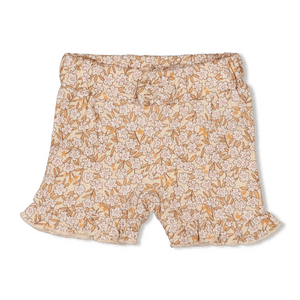 Shorts Flower Crema de campo