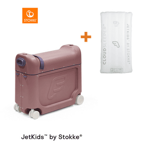 JETKIDS™ BY ® Aufsitzkoffer BedBox™ Hazy Lilac und Matratze CloudSleeper™ weiß