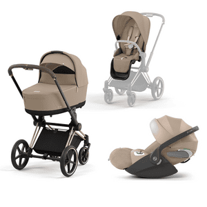 Kombikinderwagen New Priam Rosegold inkl. Babyschale Cloud T Cozy Beige