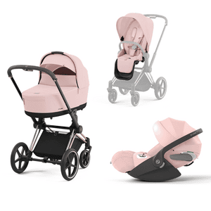 Kombikinderwagen New Priam Rosegold inkl. Babyschale Cloud T Peach Pink