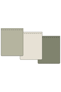 Gants de toilette Baby Uni paquet de 3 Naturel/Soft Olive / Olive Green