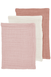 Baby Uni Waschhandschuhe 3 r Pack Soft Rose/Rose/Naturel