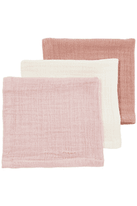 Baby Uni bøvseklude 3-pak Rose/Rose/Naturel