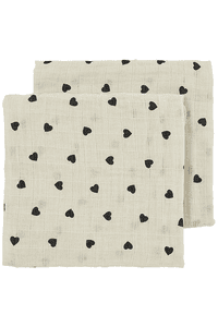 Baby Sweet Heart Swaddle 2er Pack Soft Sand/Black