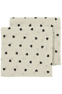 Baby Sweet Heart Mullwindeln 2er Pack Soft Sand/Black