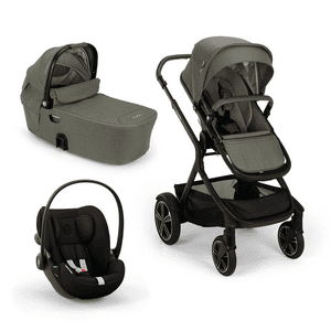 Geschwisterwagen DEMI next Pine inkl. Cybex Babyschale Cloud G i-Size Magic Black