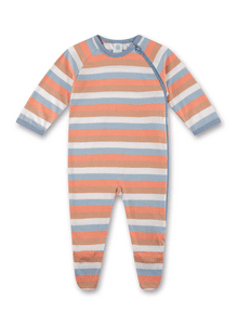 Schlafoverall gestreift blau