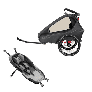 Kidgoo2 remolque de bicicleta para niños Steel Colección Gris 2023 incluida Hamaca Plus