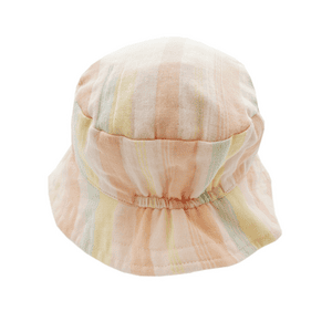 GOTS MINI-Hut Musselin muschelrosa-streifen