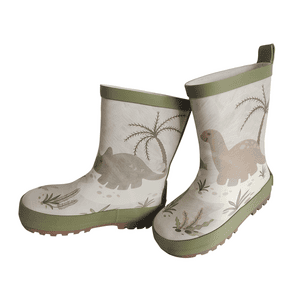 Kindergummistiefel Dinos olive/sand