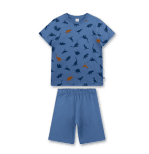 Schlafanzug kurz blau Dinosaurier