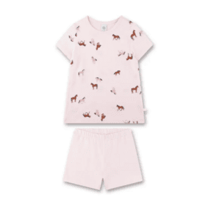 Schlafanzug kurz rosa Pferd