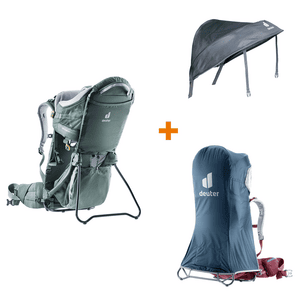 Kindertrage Kid Comfort Active teal inkl. Sonnen- und Regenverdeck