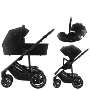 Diamond Kombikinderwagen Smile 5Z 3 in 1 Set inklusive Diamond Babyschale Baby-Safe Pro Space Black