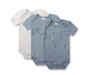 Body kurzarm Dreierpack blau