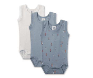 Body ärmellos Dreierpack blau