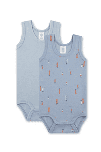 Body ärmellos Doppelpack blau