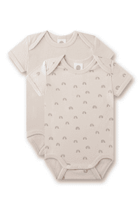 Kurzarm-Body Doppelpack beige