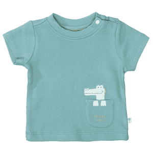 T-Shirt washed petrol strukturiert