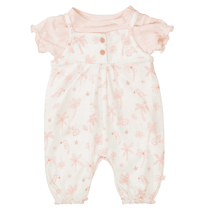Romper + T-skjorte cotton cream mønstret