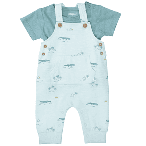 Latzhose+Shirt honey gemustert