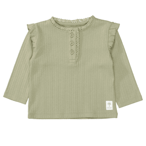 Shirt light kaki gestructureerd