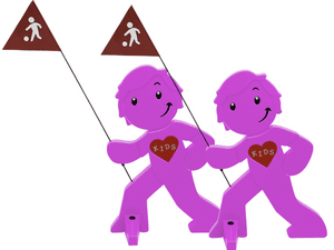 StreetBuddy Kindersicherheit, Warnfigur, magenta 2er Set