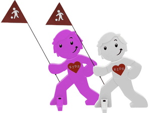 StreetBuddy Kindersicherheit, Warnfigur, magenta/weiß 2er Set