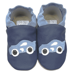 Krabbelschuhe  Rennauto dunkelblau