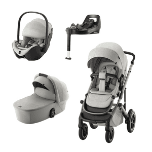 Diamond Kombikinderwagen Smile 5Z LUX 4 in 1 Set inklusive Babyschale Baby-Safe Pro Linen Grey und Vario Base