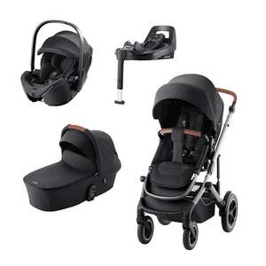 Diamond Kombikinderwagen Smile 5Z Fossil Grey 4 in 1 Set inklusive Babyschale Baby-Safe Pro Deep Black Classic und Vario Base