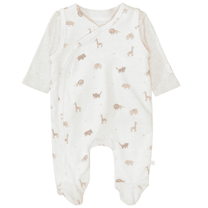 Strampler+Shirt milk gemustert