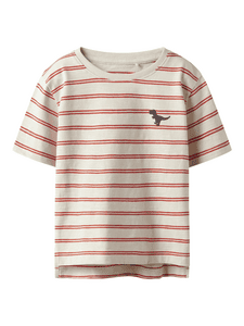 T-Shirt Nmmvoby Whitecap Gray Paprika