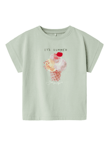 T-Shirt Nmfjosephina Aqua Gray