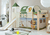 Lit toboggan mezzanine enfant Kasper pin naturel safari, tour 90x200 cm
