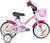 Kinderfiets Pink Hawk 12 inch roze-wit