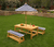 Kindertuinset met bankjes, kussens en parasol, marine blauw