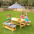 Kindertuinset met bankjes, kussens en parasol, marine blauw