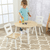 Set met Ronde Opbergtafel en Stoelen - Wit en Grijs