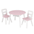 Set met Ronde Opbergtafel en Stoelen - Wit en Roze