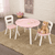 Set met Ronde Opbergtafel en Stoelen - Wit en Roze