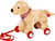 Jouet à tirer peluche labrador Luzie roulettes bois défilé d'animaux rigolos