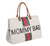 Mommy Bag Canvas Grey Stripes Green / Red