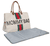 Mommy Bag Canvas Grey Stripes Green / Red