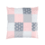 Patchwork Kussensloop 80 x 80 cm roze grijs