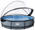 EXIT Piscina per bambini 360x76cm con copertura e pompa filtro, grigio