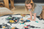 play&go  Mata do zabawy 2 w 1 World mapa black / white ⌀ 140 cm