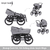 Kombikinderwagen Kreta 9-teiliges Set Blau mit Punkten