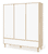 Armoire enfant 3 portes Flow, blanc/naturel