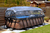 EXIT Stone Pool 400x200x100cm mit Abdeckung, Sandfilter- und Wärmepumpe, grau